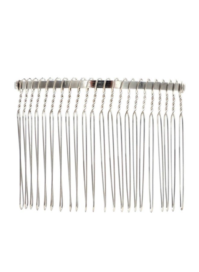 Honbay 6PCS Silver Fancy DIY Hair Clips Metal Wire Hair Combs Bridal Wedding Veil Combs (22 teeth) - Image 5
