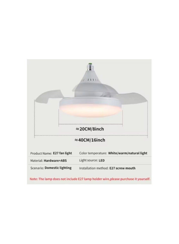 LED Ceiling Fan Light with Remote Control – Ultra-Quiet Natural Wind, 3-Color Dimmable Light, Low-Noise Bedroom Ceiling Fan Lamp for Living Room, Bedroom, Kids Room, Home Office – Energy Efficient  - Image 3