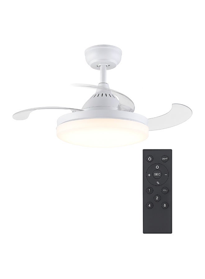 LED Ceiling Fan Light with Remote Control – Ultra-Quiet Natural Wind, 3-Color Dimmable Light, Low-Noise Bedroom Ceiling Fan Lamp for Living Room, Bedroom, Kids Room, Home Office – Energy Efficient - Image 2