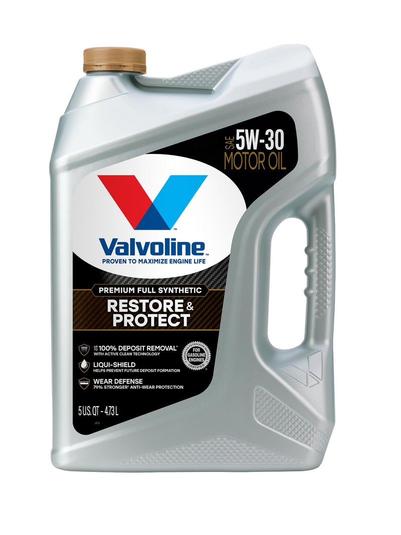 Valvoline زيت محرك فالفولين ريسطور آند بروتكت كامل الاصطناعي 5W-30 5 كوارت - Image 1