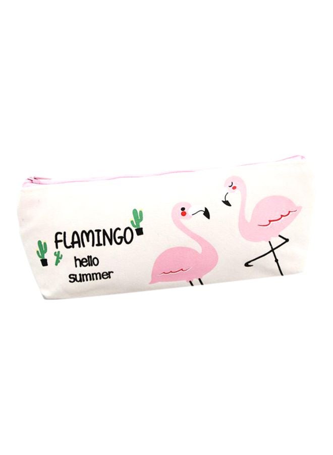 Loquat Flamingos Printed Pencil Case Pink/Black/Green