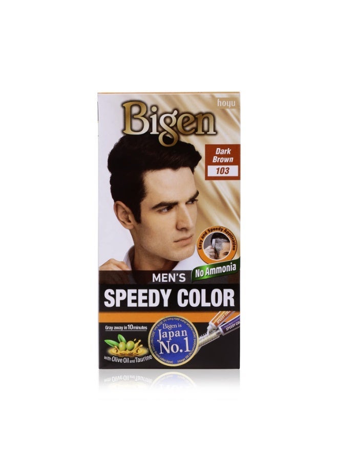 Bigen Men's Speedy Color, Hair Color, 80g - Dark Brown 103 (Pack of 1) - Image 1