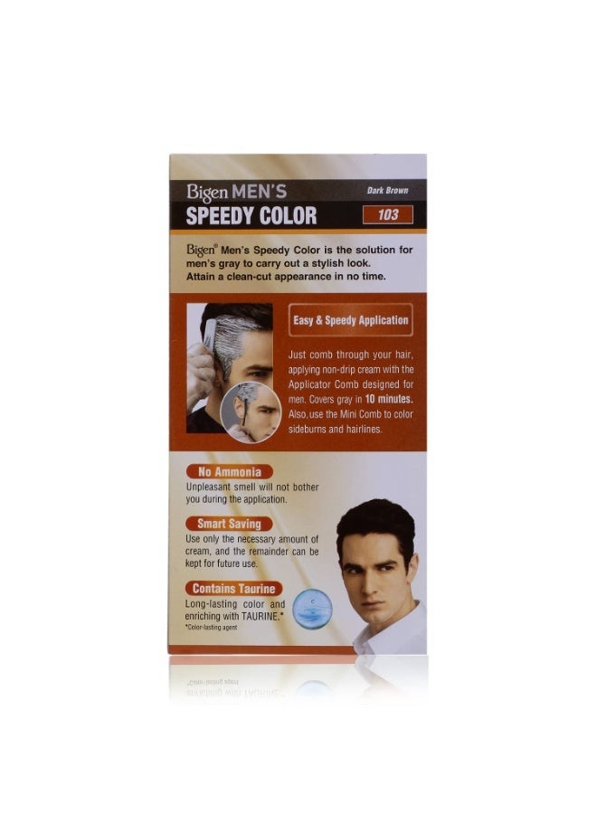 Bigen Men's Speedy Color, Hair Color, 80g - Dark Brown 103 (Pack of 1) - Image 2