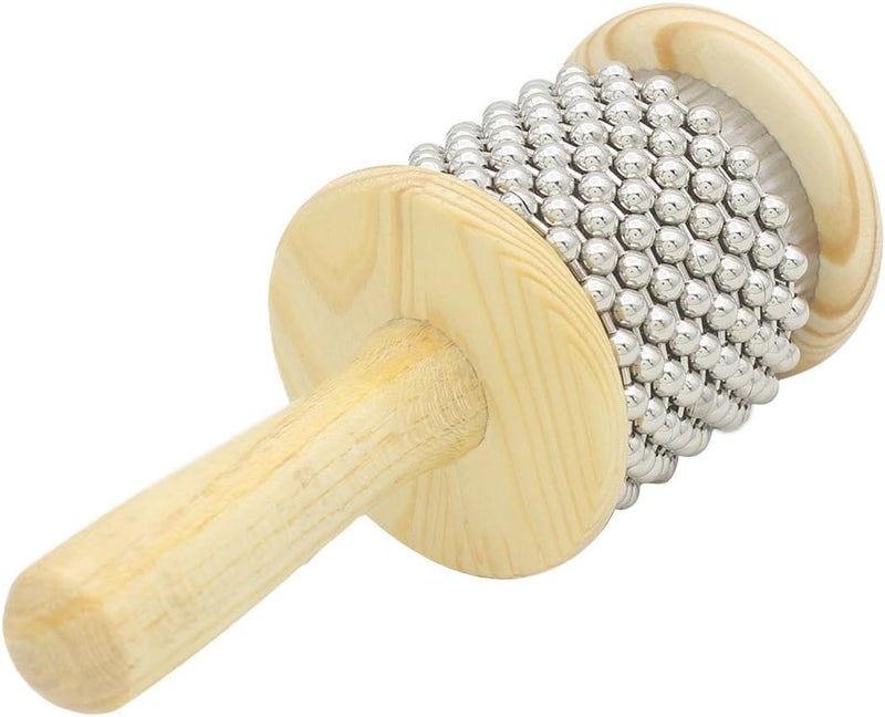 Mowind Wooden Cabasa Pop Hand Shaker Percussion Instrument with Metal Beads Small Size - Image 3