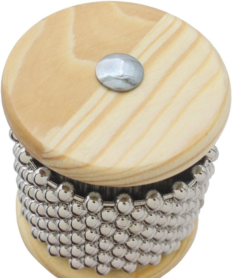 Mowind Wooden Cabasa Pop Hand Shaker Percussion Instrument with Metal Beads Small Size - Image 4