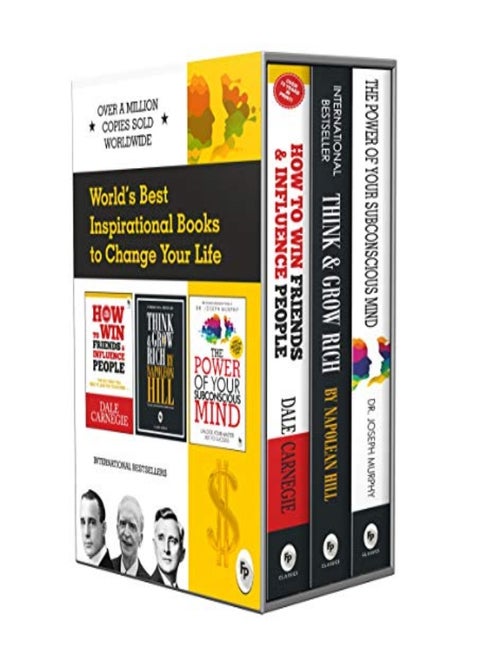 World S Best Inspirational Books To Change Your Life Box Set Of 3 Books Fingerprint by Dale Carnegie, Napoleon Hill, Joseph Murphy Hardcover