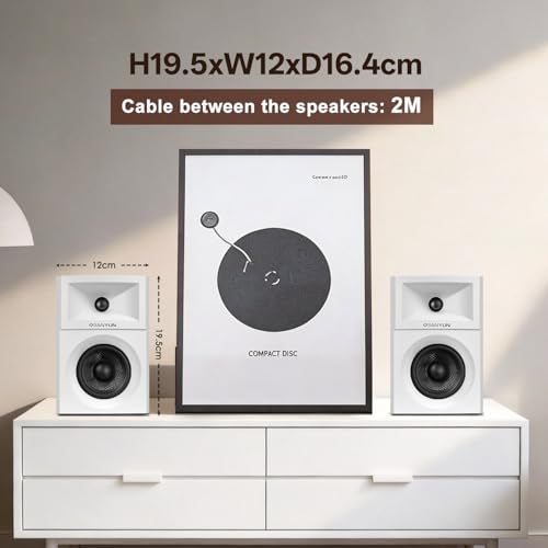 Sanyun SW203 2.0 Desktop Computer Speakers - Near-Field 3D Stereo with Vertical Imaging - 60W Triple-DSP Dual Independent Drive - 24bit USB-C DAC Bluetooth 5.4 AUX, HiFi PC Gaming (Pair, White) - Image 3