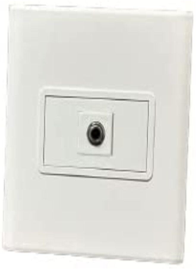 DKURVE - DKURVE® 3.5mm Jack Wall Faceplate Pass Through Coupler No Soldering White - Image 1