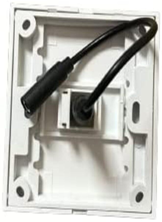 DKURVE - DKURVE® 3.5mm Jack Wall Faceplate Pass Through Coupler No Soldering White - Image 1