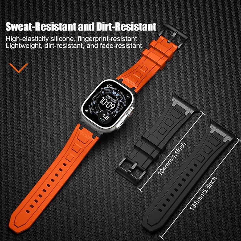 متوافق مع ساعات Watch Series 12، 11، 10، بأحزمة من نوع Band 46mm المصنوعة من السيليكون الناعم والقابل للتنفس، لساعات iWatch Ultra من الطرازات 1/2/3/4، وساعات Series 9/8/7/6/5/4/SE، بأحجام 49mm و44mm، للرجال والنساء. - Image 3