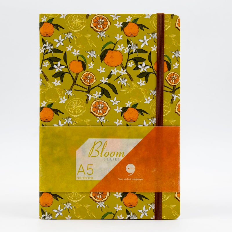 COMMA | Bloom Series | A5 Size | Hard Bound Notebook | 160 Pages | 100gsm Natural Shade Paper | PU Cover Material - Lime Green - Image 2