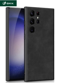 GKK Samsung Galaxy S24 Ultra Case, Plain Leather Soft Phone Case, Premium Protective Cover, Skin Feeling Protective Case, Drop-Proof Protective Cover, Shockproof, Anti-Yellowing, Anti-Scratch, Black  - Image 1