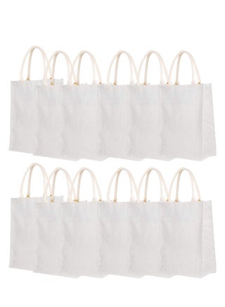 12-Piece Waterproof Coating With Soft Handle Jute Tote Shopping Bag - pzsku/Z65B390A7E4DF1B318757Z/45/_/1628346163/5b72c531-fc38-49e5-8fb4-9b00d3abfa0d