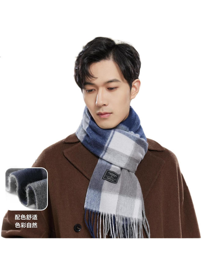 JIUMU Pure Wool Scarf For Men, Autumn And Winter Men'S Scarf, Warm Neck Warmer, Birthday And Christmas Gift For Men, Gift Box Packaging - Image 2