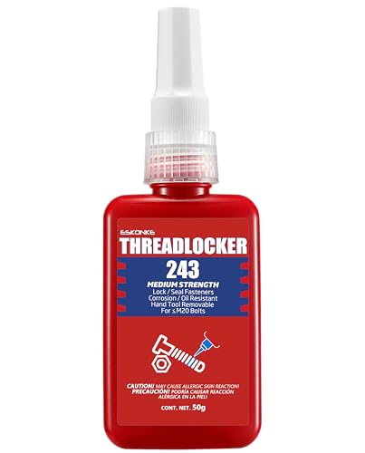 ESKONKE Thread Locker Blue 243 - Removable Threadlocker Metal Glue for Nuts, Bolts, Fasteners Medium Strength Screw Compound to Prevent Loosening & Corrosion 1.69 Oz/50 ml - Image 1