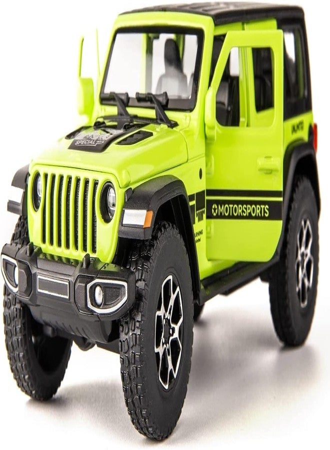 endevi Exclusive Alloy Metal Pull Back Die-cast Car Model with Sound Light Mini Auto Toy for Kids (1.32 Scale - Rubicon Car - Green) - Image 1
