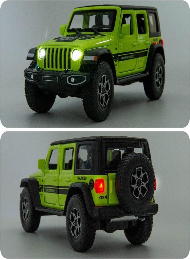 endevi Exclusive Alloy Metal Pull Back Die-cast Car Model with Sound Light Mini Auto Toy for Kids (1.32 Scale - Rubicon Car - Green) - Image 5