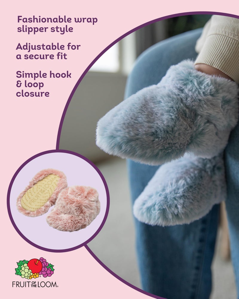 Fruit of the Loom Cozy Thermal Wrap Booties with Non-Slip Grips for Baby & Toddler Girls, Boys, Unisex - Pink (0-6 Months) - Image 4