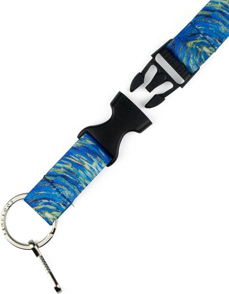 Limeloot Van Gogh Starry Night Premium Lanyard with Breakaway, Release Buckle and Flat Ring. - Image 3