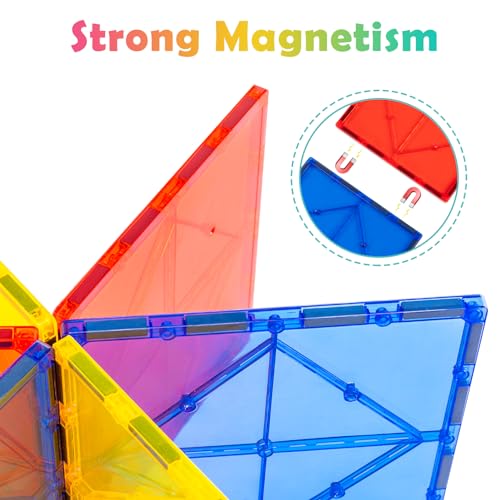 Gemmicc 6 PCS Large Magnetic TilesJumbo Magnet Base PlatesSTEM Magnetic Building Blocks for Kids Boys Girls - Image 5