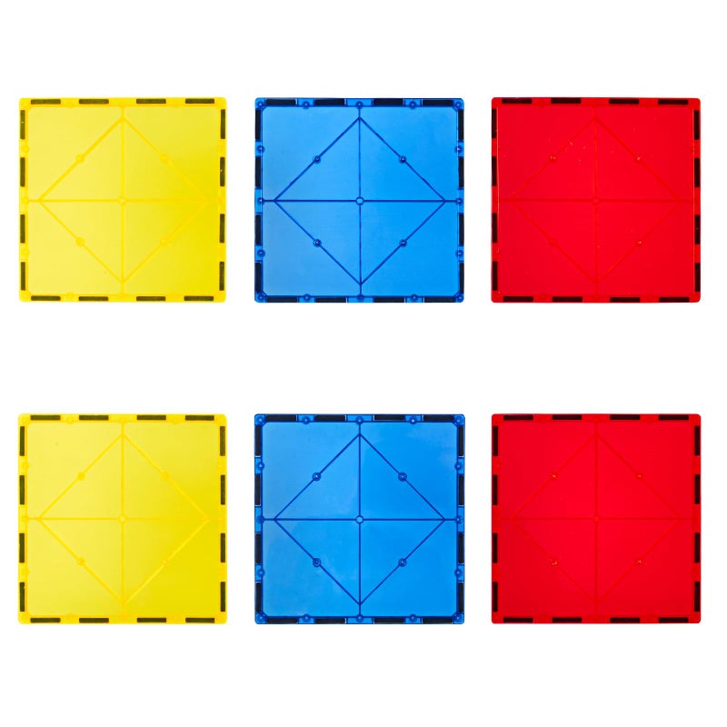 Gemmicc 6 PCS Large Magnetic TilesJumbo Magnet Base PlatesSTEM Magnetic Building Blocks for Kids Boys Girls - Image 3