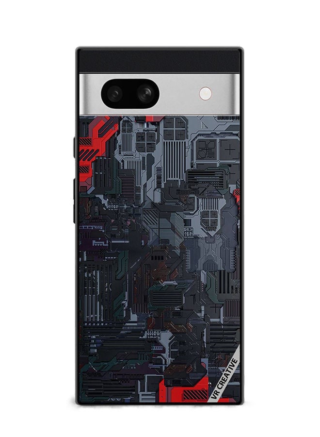 VR CREATIVE Protective Case Cover For Google Pixel 7a Tech Design Multicolour - Image 1