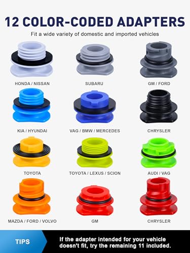 SMART JERRY - Spill-Proof Engine Oil Funnel Kit｜Oil Change Funnel w/ 12 Adapters & 2 Magnetic Adapter Organizer Boards｜Transparent Body w/Scale & Shut-Off Valve｜Universal Fit - Image 3