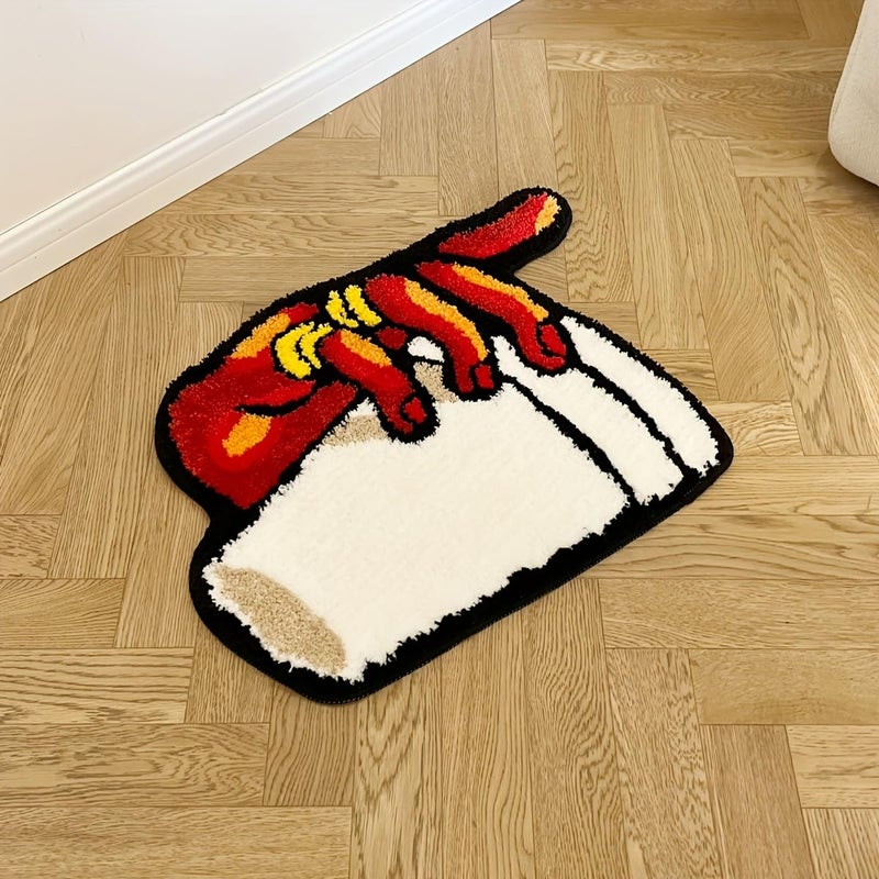 LAKEA Holding Cup in Hand Vintage Tufted Bedroom Rug Soft Fluffy Mat Funny Bedside Carpet Floor Anti Slip Pad Aesthetic Home Bedroom (33.46X23.62 in) - Image 5