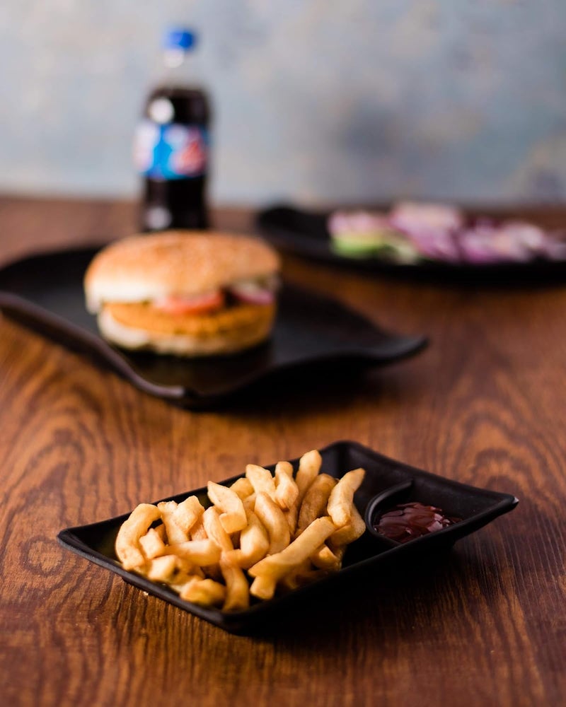 HAINE Pure Melamine Unbreakable Chilla Platter for Snacks Black 3 Pieces - Image 4