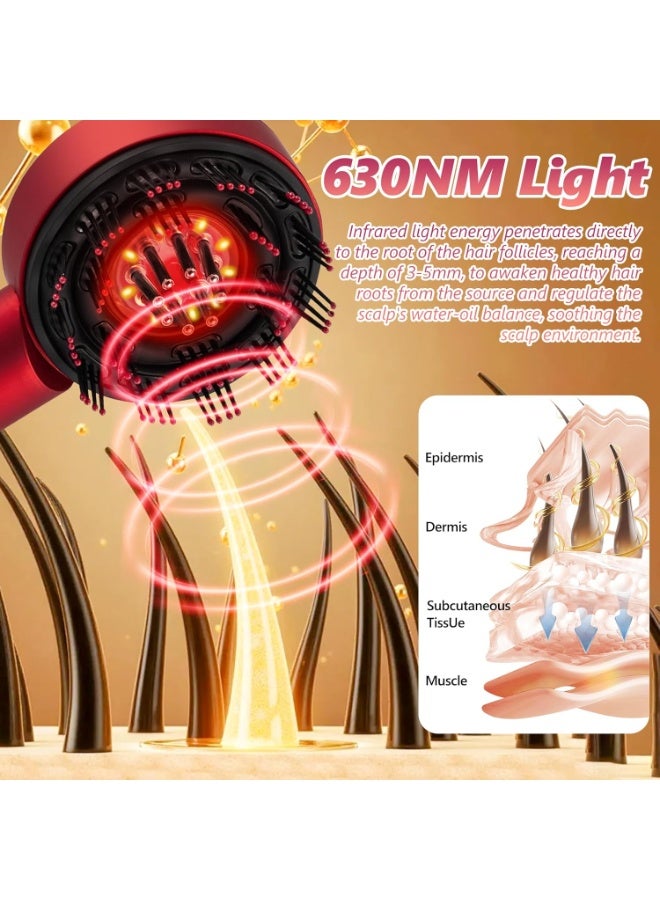 SUNEX Electric Scalp Massager with Red Light Therapy, Hair Oil Applicator, Cordless & IPX7 Waterproof - Image 5