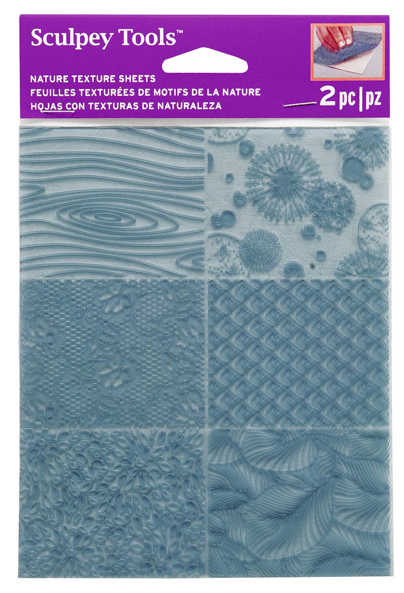 Sculpey Tools Nature Texture Sheet Set, Reusable 2 Piece Set, Great for All Types of DIY Crafts, Polymer Clay, Jewelry Making and Mixed Media, Great for All Skill Levels - Image 1