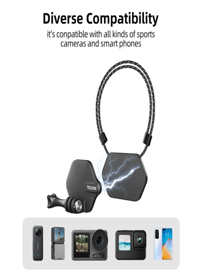 تيليسن حامل مغناطيسي سريع الفك للرقبة لهاتف Gopro Hero 9 10 11 12 Iphone  - Image 5
