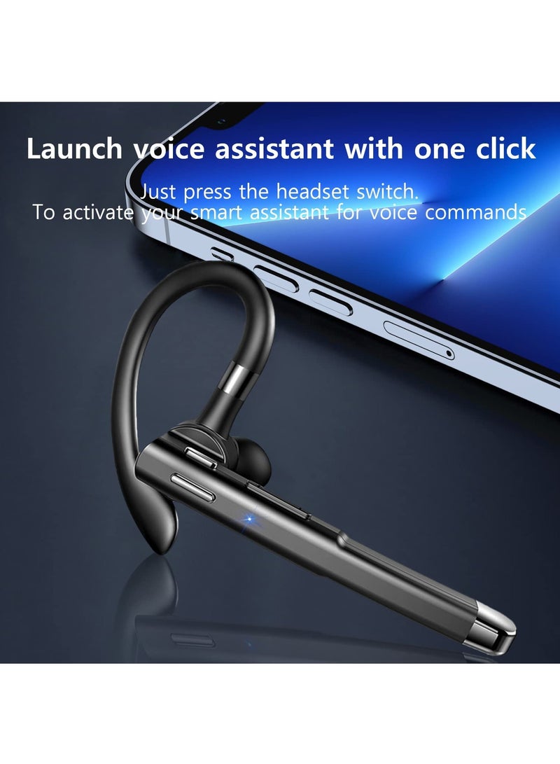 Bluetooth Headset with Mic, Headset Bluetooth with CVC Noise Cancellation, Bluetooth Headset with Waterproof, 8-10Hours HD Hands-Free Calling, for Driving/Business/Office - Image 3