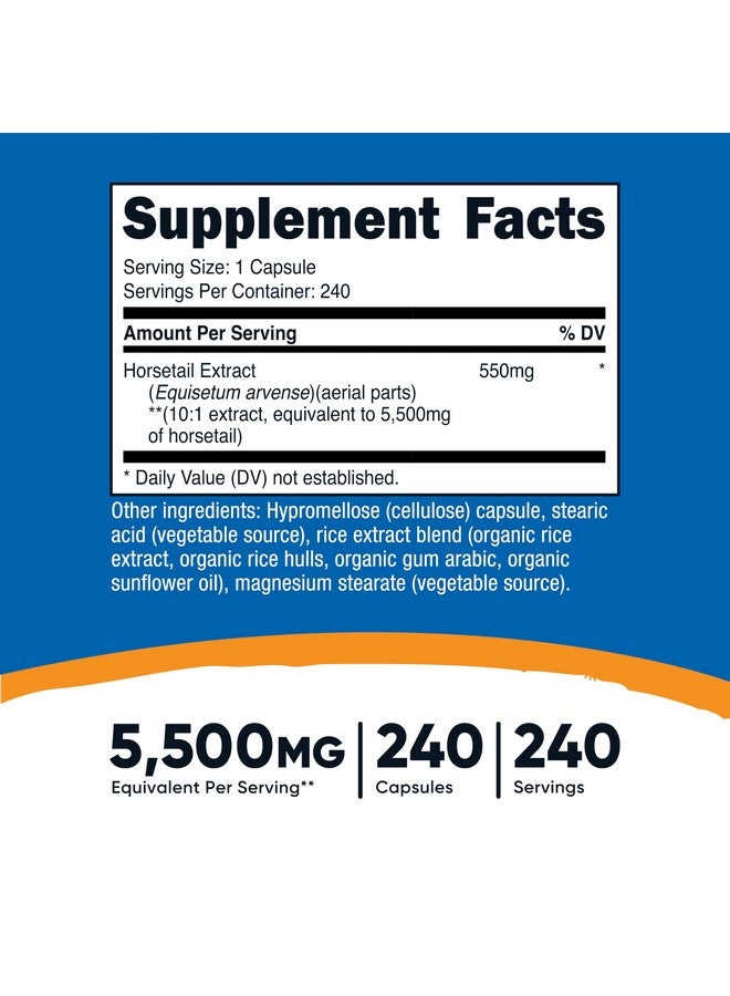 Nutricost Horsetail Extract Capsules (5,500 MG Equivalent Per Serving, 240 Servings) - Non GMO, Vegan - Image 2