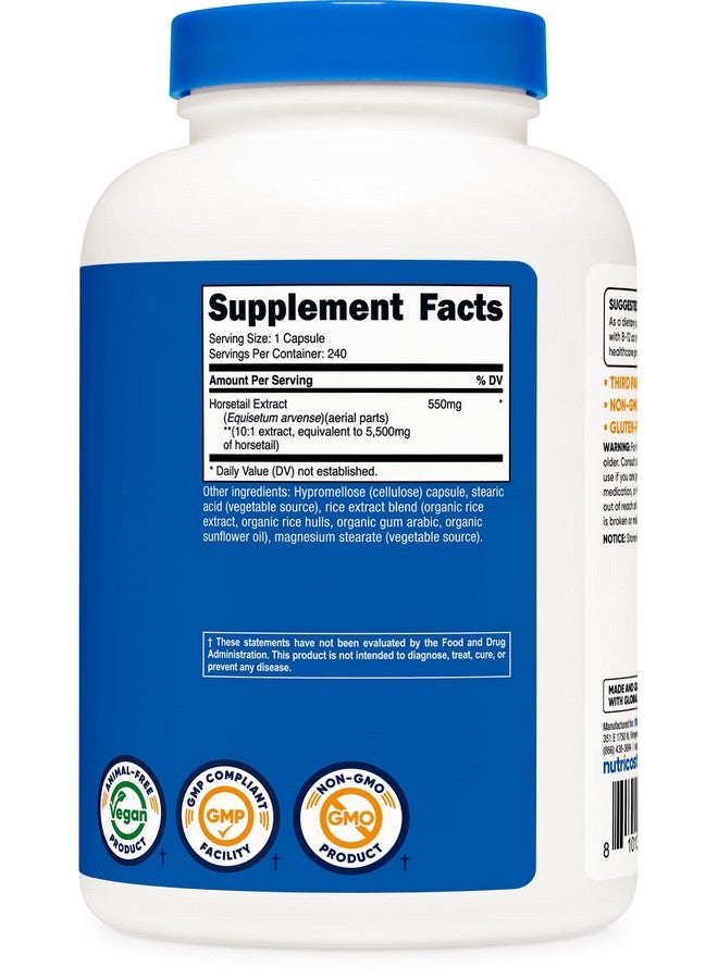 Nutricost Horsetail Extract Capsules (5,500 MG Equivalent Per Serving, 240 Servings) - Non GMO, Vegan - Image 5