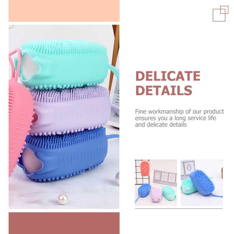 Double Sided Silicone Shower Brush Body Scrubber Back Exfoliating Tool 4 Pack - Image 5