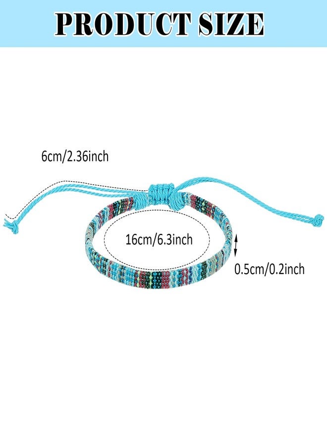 Larrel 12Pcs Woven Bracelet, Handmade Surfer Bracelets Adjustable Braided String Friendship Bracelet Boho Bracelets Anklets for Men Women (Multicolor) - Image 2
