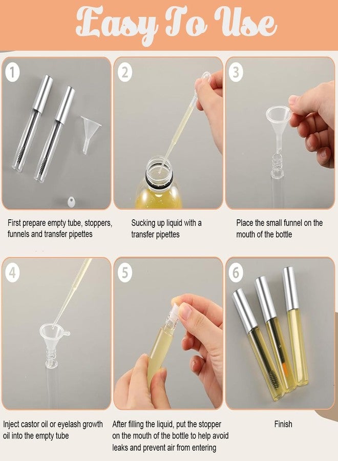 MAYCREATE® 10ml Empty Mascara Tube, Eyeliner Tube and Lip Gloss Tubes, Eyelash Cream Container Bottle with Funnels Transfer Pipettes for Travel, Home - Image 4