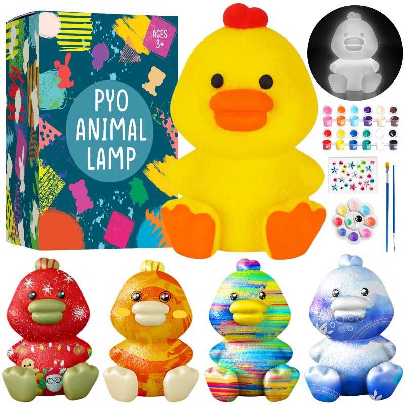 Goody King Paint Your Own Duck Lamp Kit, DIY Duck Night Light, Arts & Crafts for Kids Ages 8-12, Painting Kit for Kids, Art Supplies Birthday Party Holiday Gift for Teens Girls Boys Age 3 4 5 6 7 8+ - Image 1
