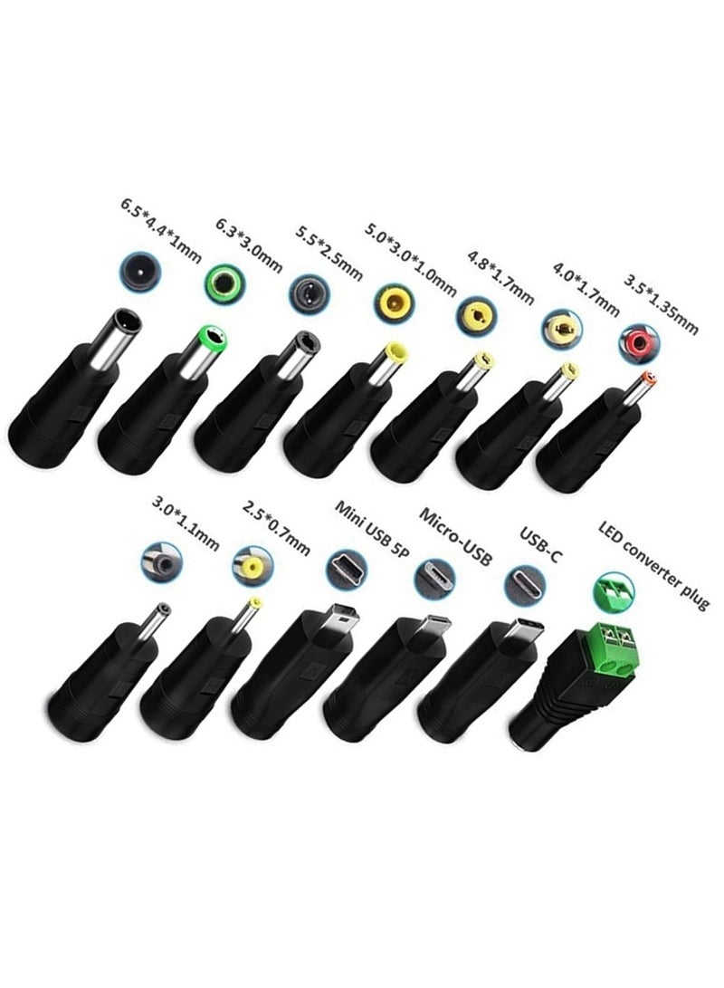 أداندو كابل شحن USB إلى تيار مستمر ٥ فولت، ٥.٥ × ٢.١ مم، مع ١٣ موصلًا، بطول ٣.٣ قدم، مناسب للألعاب، الساعات، المراوح، مكبرات الصوت، سماعات الرأس، الشاشات، مصابيح الطاولة، الهواتف، شرائط إضاءة LED، أجهزة التوجيه (أسود) - Image 2