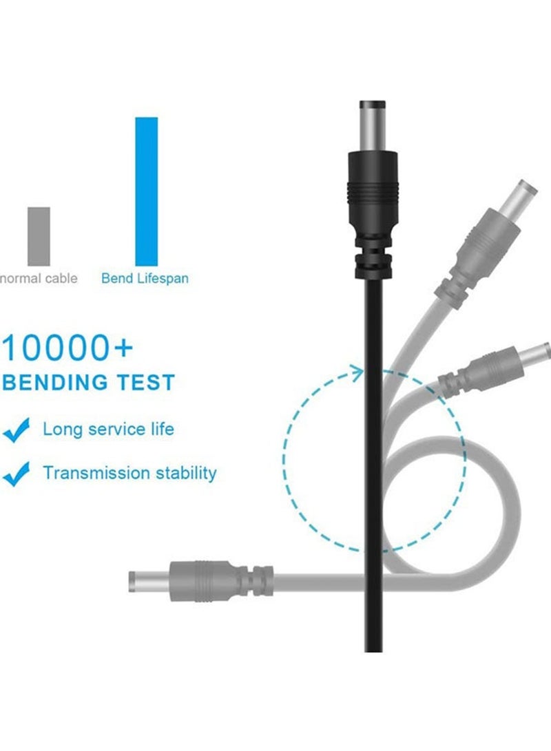 أداندو كابل شحن USB إلى تيار مستمر ٥ فولت، ٥.٥ × ٢.١ مم، مع ١٣ موصلًا، بطول ٣.٣ قدم، مناسب للألعاب، الساعات، المراوح، مكبرات الصوت، سماعات الرأس، الشاشات، مصابيح الطاولة، الهواتف، شرائط إضاءة LED، أجهزة التوجيه (أسود) - Image 4