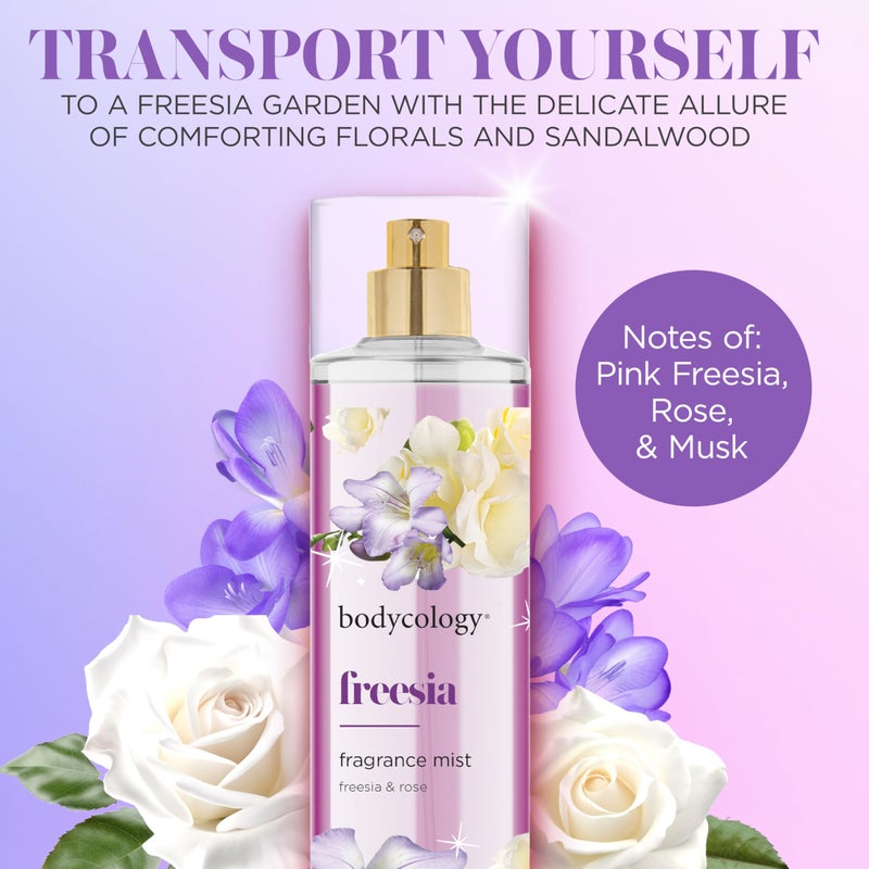 Bodycology باديكولوجي رذاذ الجسم المعطر طويل الأمد، فريزيا، 8 أونصة سائلة - Image 2