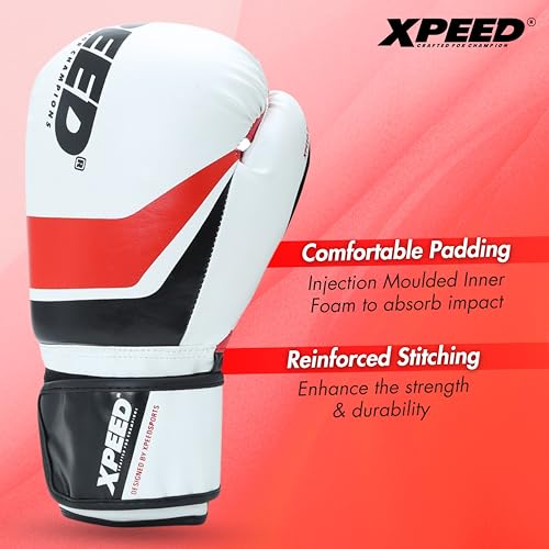 XPEED Boxing Gloves, XP2473 X-Shock Sparring Gloves for Boxing, MMA, Kickboxing, Muay Thai | Fight Boxing for Men & Women | Moulded Inner Foam | Inner Lining & Reinforced Stitching (16oz, Red) - Image 4