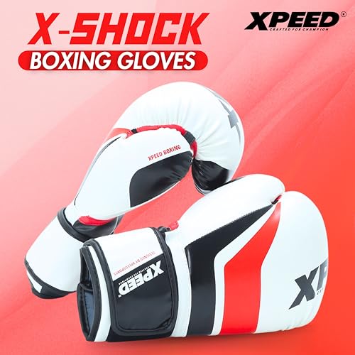 XPEED Boxing Gloves, XP2473 X-Shock Sparring Gloves for Boxing, MMA, Kickboxing, Muay Thai | Fight Boxing for Men & Women | Moulded Inner Foam | Inner Lining & Reinforced Stitching (16oz, Red) - Image 2