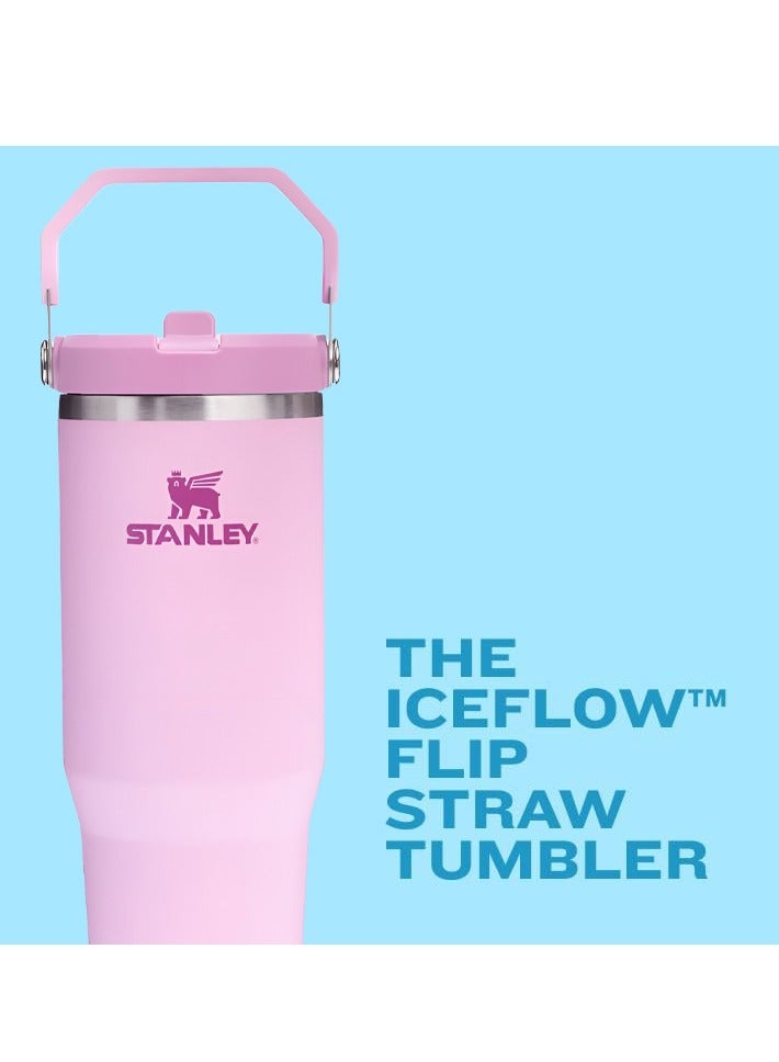 Stanley IceFlow 30oz Flip Straw Tumbler Winter Stainless Steel Vacuum Insulated Water Bottle with Leakproof Lid Foldable Handle Keeps Drinks Cold for 12 Hours - Image 2