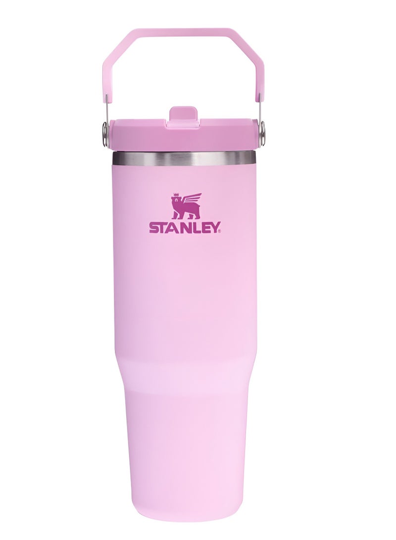Stanley IceFlow 30oz Flip Straw Tumbler Winter Stainless Steel Vacuum Insulated Water Bottle with Leakproof Lid Foldable Handle Keeps Drinks Cold for 12 Hours - Image 3