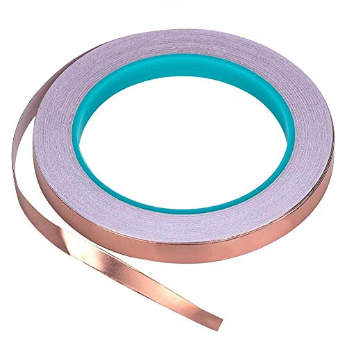 Zehhe Copper Foil Tape with Double-Sided Conductive (1/4inch X 21.8yards)- EMI Shielding,Stained Glass,Soldering,Electrical Repairs,Slug Repellent,Paper Circuits,Grounding (1/4inch) - Image 1