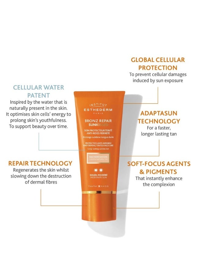 Institut Esthederm Solaire Anti-Wrinkle Moderate Tinted Sunscreen for Face Golden natural Tan 50ml - Image 3