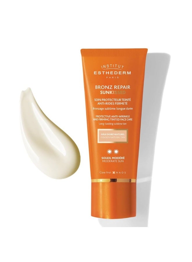 Institut Esthederm Solaire Anti-Wrinkle Moderate Tinted Sunscreen for Face Golden natural Tan 50ml - Image 4