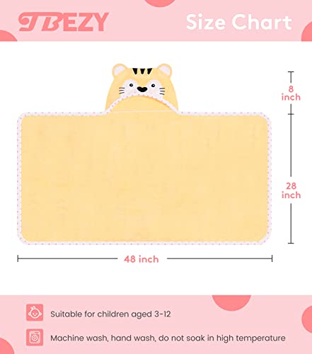 TBEZY Hooded Towel for Kids 100% Cotton Ultra Soft with Unique Animal Design Large for Infants 3-10 Years (Tiger) - Image 2